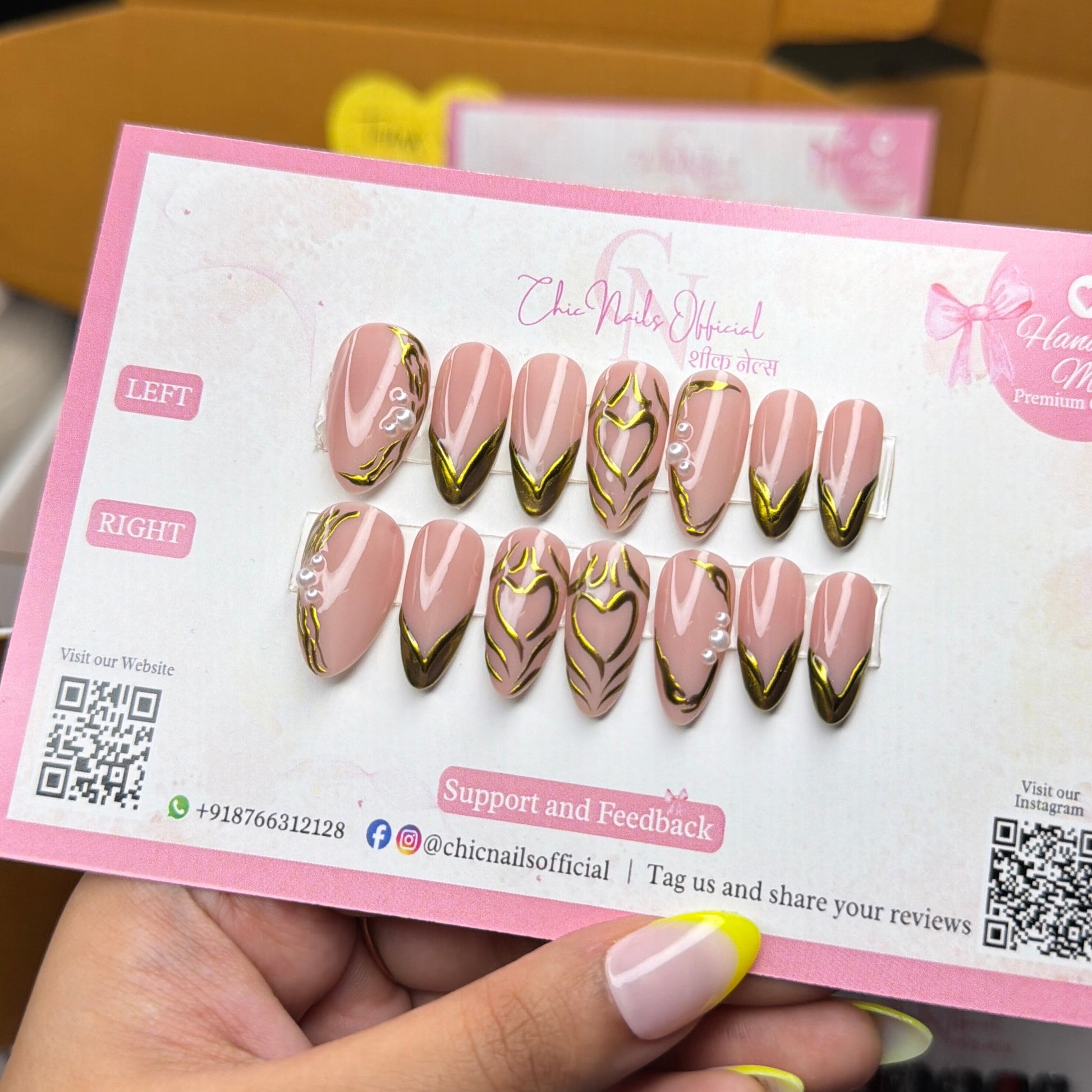 Amoura chrome press on nails by chicnails india