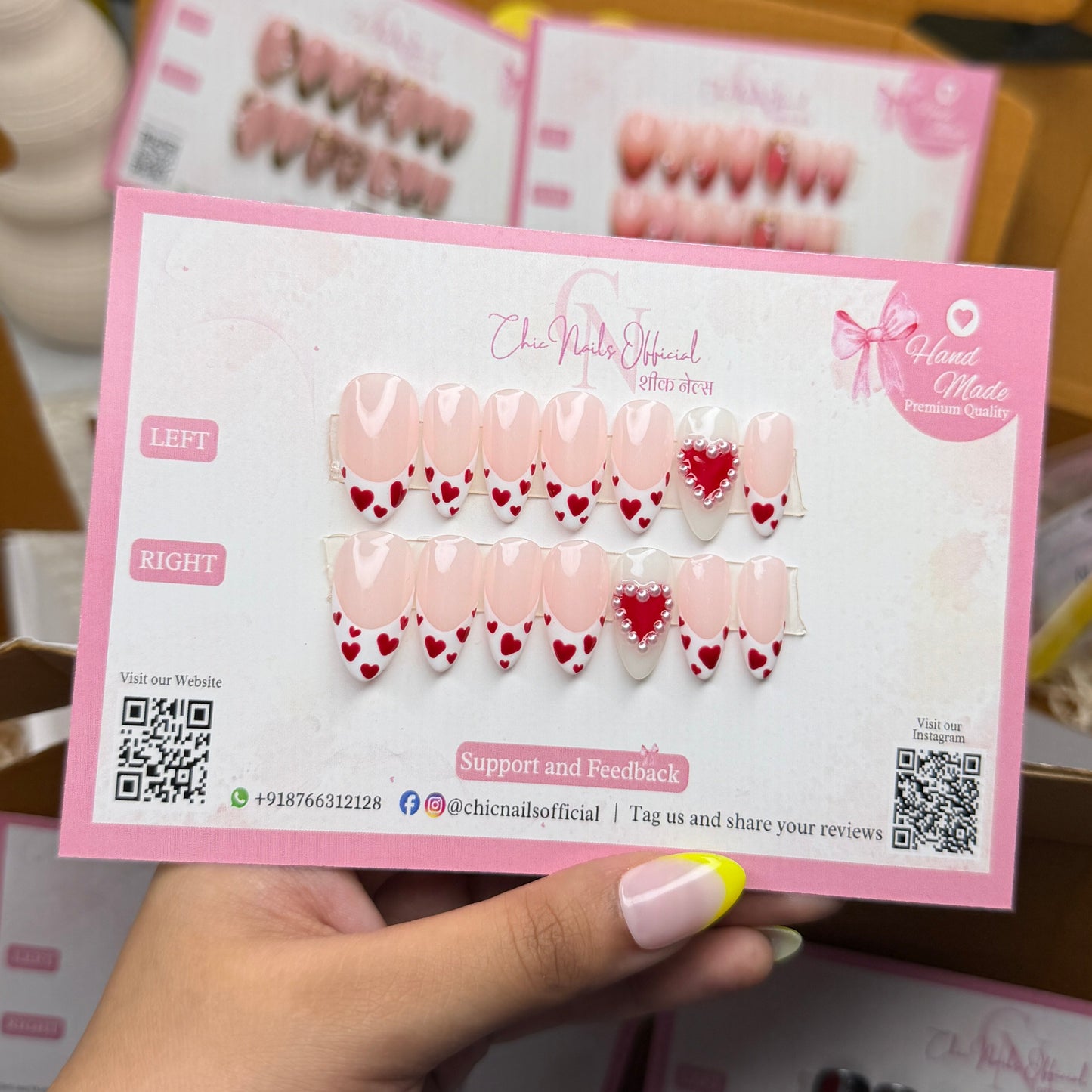 Love nails with french and heart nail art by chicnails india