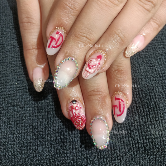 Vivah bridal reusable press on nails by Chic Nails India