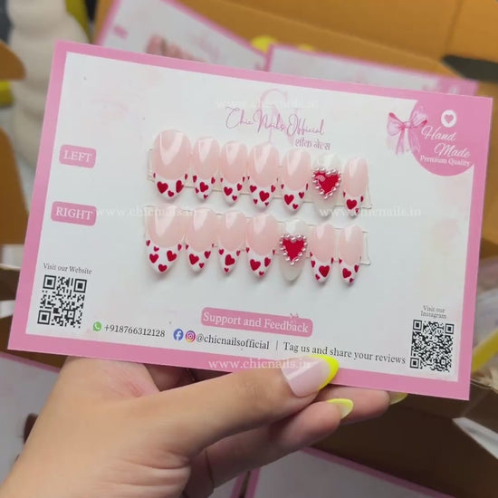 Love nails with french and heart nail art by chicnails india