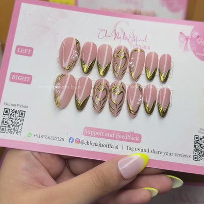 Amoura chrome press on nails by chicnails india
